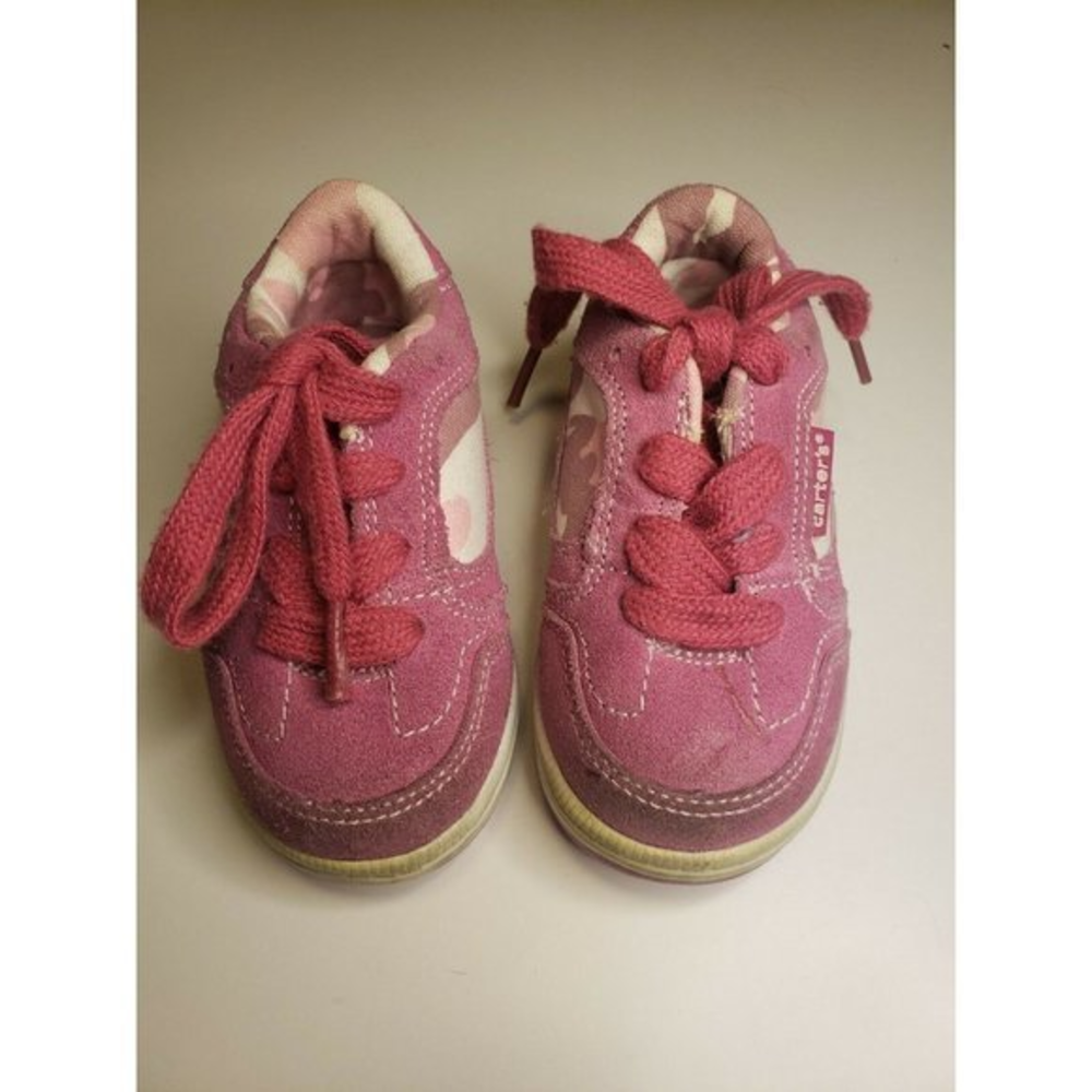 CARTER'S Toddler Girls Pink Camo Tennis Shoes Size 5 - Pre-owned